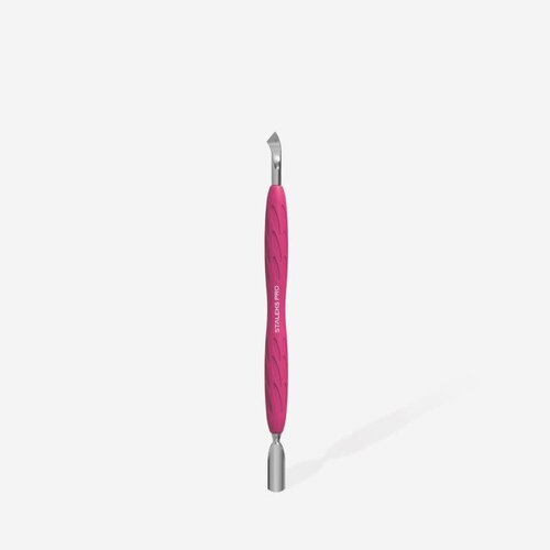 Staleks PQ-10/4.2 Manicure pusher with silicone handle “Gummy” UNIQ 10 TYPE 4.2 (narrow rounded pusher + bent blade)