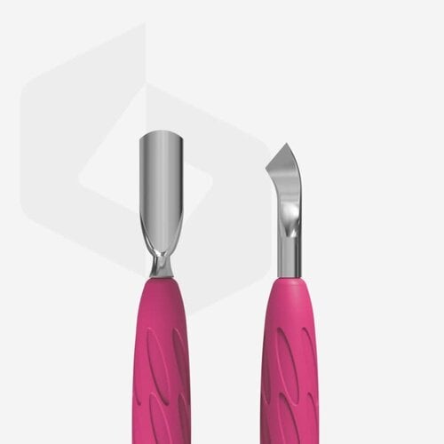 Staleks PQ-10/4.2 Manicure pusher with silicone handle “Gummy” UNIQ 10 TYPE 4.2 (narrow rounded pusher + bent blade)