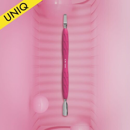 Staleks PQ-10/5 Manicure pusher with silicone handle “Gummy” UNIQ 10 TYPE 5 (narrow rounded pusher + wide blade)