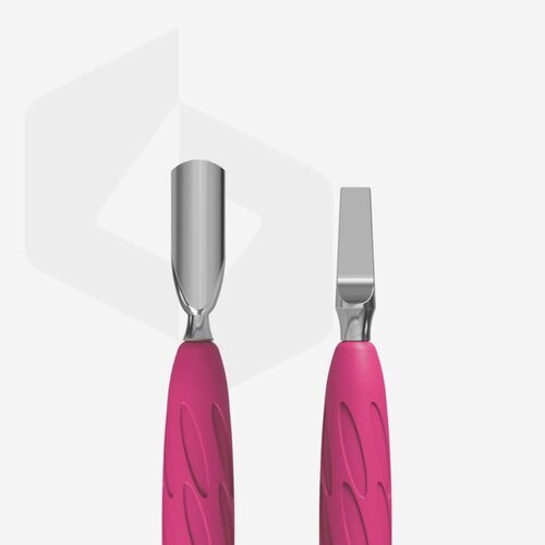 Staleks PQ-10/5 Manicure pusher with silicone handle “Gummy” UNIQ 10 TYPE 5 (narrow rounded pusher + wide blade)