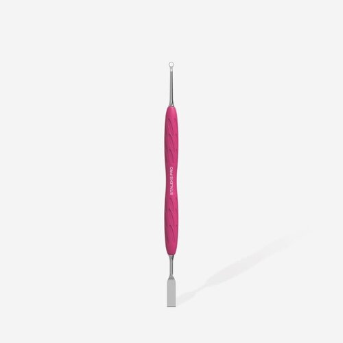 Staleks PQ-11/1 Manicure pusher with silicone handle “Gummy” UNIQ 11 TYPE 1 (flat straight pusher + ring)