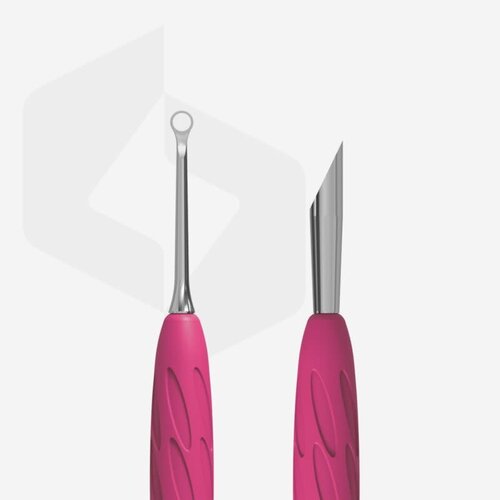Staleks PQ-11/2 Manicure pusher with silicone handle “Gummy” UNIQ 11 TYPE 2 (slanted pusher + ring)
