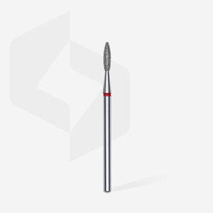 Staleks Diamond nail drill bit, “flame”, red, head diameter 2.1 mm/ working part 8 mm FA10R021/8