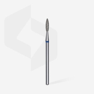 Staleks Diamond nail drill bit, “flame”, blue, head diameter 2.1 mm/ working part 8 mm FA10B021/8