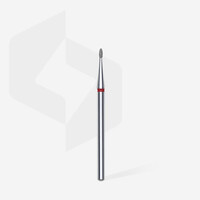 Diamond nail drill bit, rounded “bud” , red, head diameter 1.2 mm/ working part 3 mm FA50R012/3