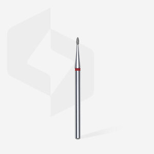 Staleks Diamond nail drill bit, rounded “bud” , red, head diameter 1.2 mm/ working part 3 mm FA50R012/3