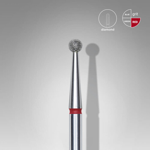 Staleks Diamond nail drill bit, “ball”, red, head diameter 2.5 mm FA01R025