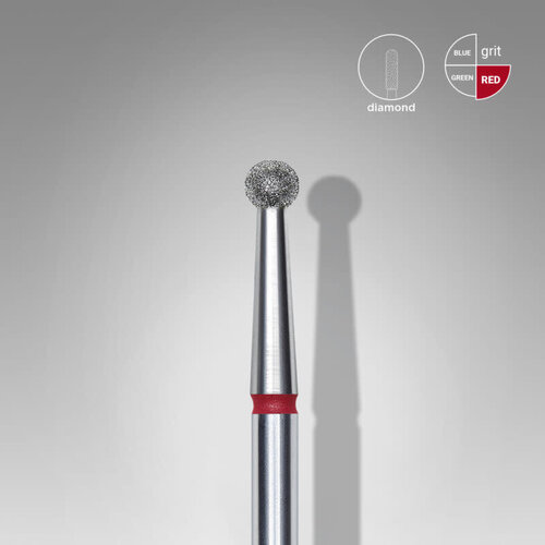 Staleks Diamond nail drill bit, “ball”, red, head diameter 2.7 mm FA01R027