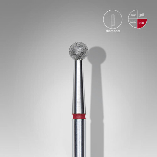 Staleks Diamond nail drill bit, “ball”, red, head diameter 3,5 mm FA01R035