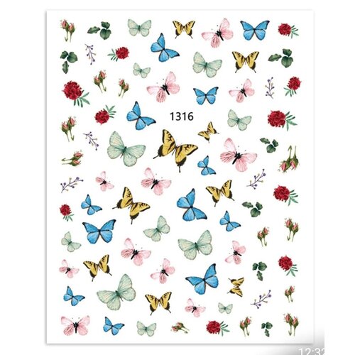 Atlantic Nail Supply Butterfly Stickers 1316