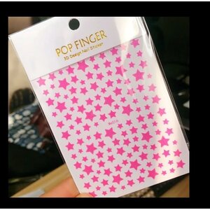 Atlantic Nail Supply Pink Star stickers Me016