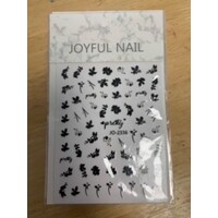 black flower stickers JO-2336