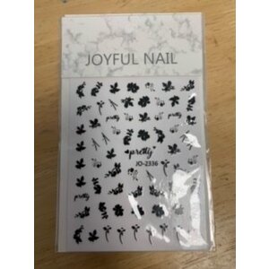 Nail Art black flower stickers JO-2336