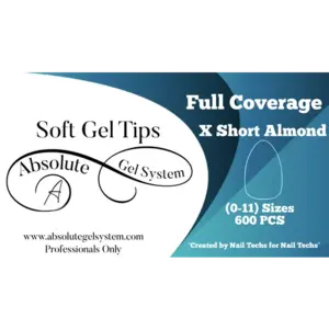 Absolute Gel System XShort Almond Full Coverage Gel Tips Refill Size 2 (49 pcs)