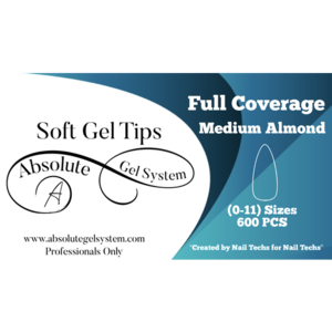 Absolute Gel System Medium Almond Full Coverage Gel Tips Refill Size 7 (49 pcs)