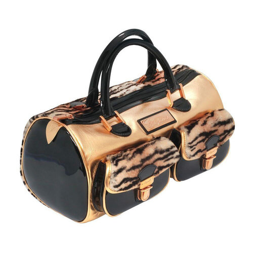 Chopard Faux Fur Gold Leather Handbag Chopard Faux Fur Gold Leather Handbag