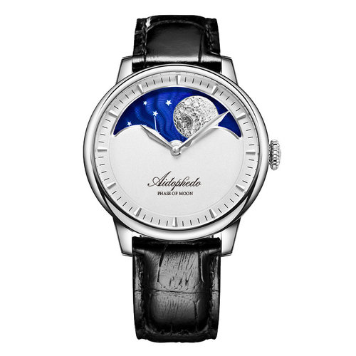 Aidophedo Large Moon Phase Men's Automatic Mechanical Watches Fashion Retro Sapphire Dial Aidophedo Large Moon Phase Men's Automatic Mechanical Watches Fashion Retro Sapphire Dial