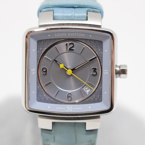 Louis Vuitton Speedy Tambour Ladies Watch with Stunning Dial and Light Blue Crocodile Band Louis Vuitton Speedy Tambour Ladies Watch with Stunning Dial and Light Blue Crocodile Band