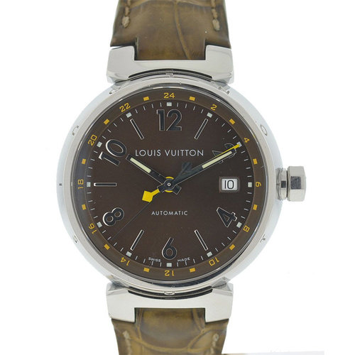 Louis Vuitton Tambour Stainless Steel Leather Strap Automatic Watch Louis Vuitton Tambour Stainless Steel Leather Strap Automatic Watch