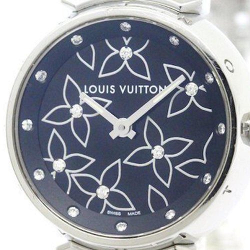 Louis Vuitton Ladies Diamond Tambour with Metal Bracelet Louis Vuitton Ladies Diamond Tambour with Metal Bracelet