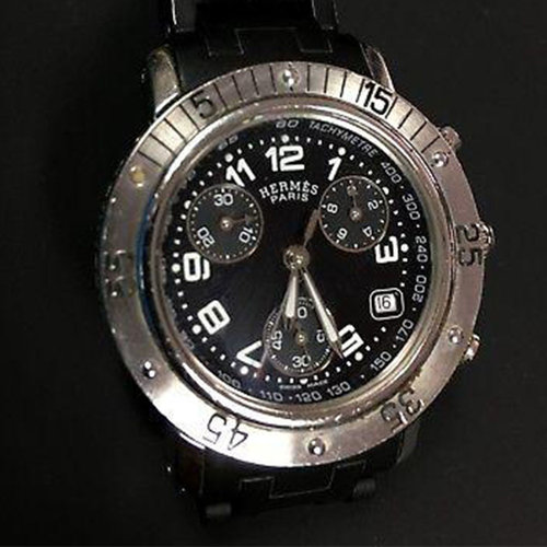 Hermès Paris Clipper Diver Chronograph CL2.315 Black Women's Wrist Watch Hermès Paris Clipper Diver Chronograph CL2.315 Black Women's Wrist Watch