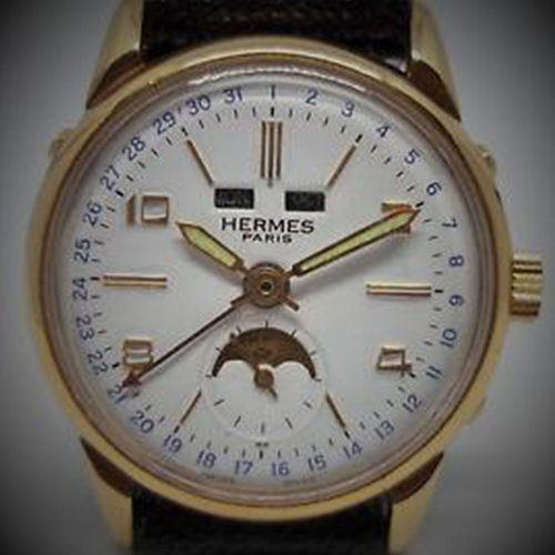 Hermès Paris Triple Date Moon Phase Hand Winding Vintage Watch Hermès Paris Triple Date Moon Phase Hand Winding Vintage Watch