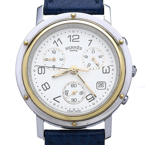 Hermès Clipper Chronograph Watch Steel & Gold Hermès Clipper Chronograph Watch Steel & Gold