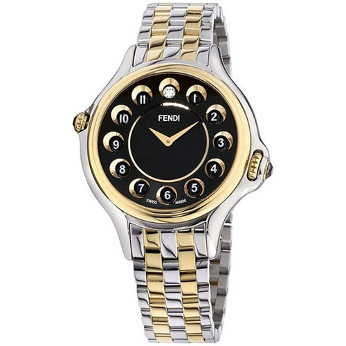 Fendi Crazy Carats Rolling Gemstones Two Tone Black Dial Ladies Watch Fendi Crazy Carats Rolling Gemstones Two Tone Black Dial Ladies Watch