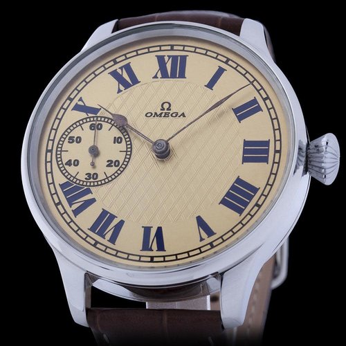 Omega Pre-1920's Movement with New Guilloche Dial and Case Omega Pre-1920's Movement with New Guilloche Dial and Case