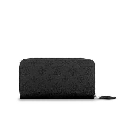 Louis Vuitton Zippy Wallet Black Mahina Calf Leather with Refined Monogram Perforations Louis Vuitton Zippy Wallet Black Mahina Calf Leather with Refined Monogram Perforations