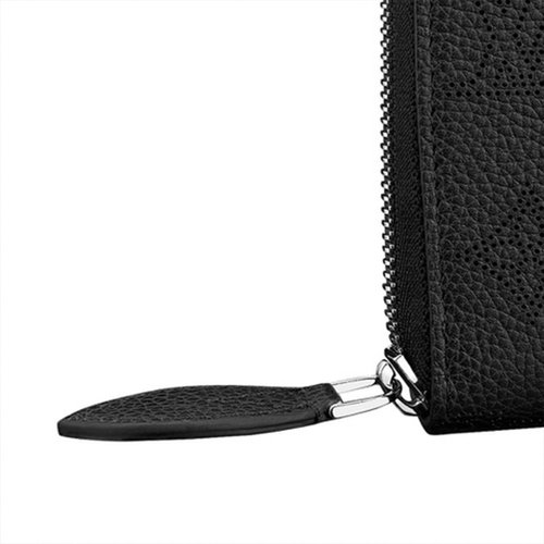 Zippy Wallet Black Mahina Calf Leather with Refined Monogram Perforations - Every Watch Has a Story