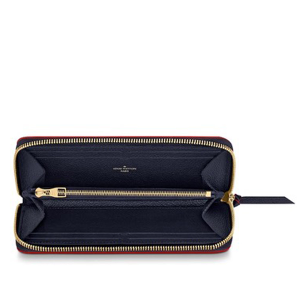 Clemence Wallet - Monogram Empreinte Navy Leather with Red Contrast Trim - Every Watch Has a Story