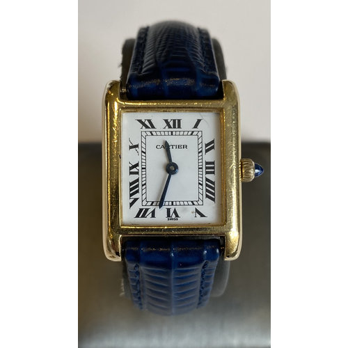 Cartier Cartier Tank Classic Gold Plated Mechanical Watch White Roman Dial Cartier Cartier Tank Classic Gold Plated Mechanical Watch White Roman Dial