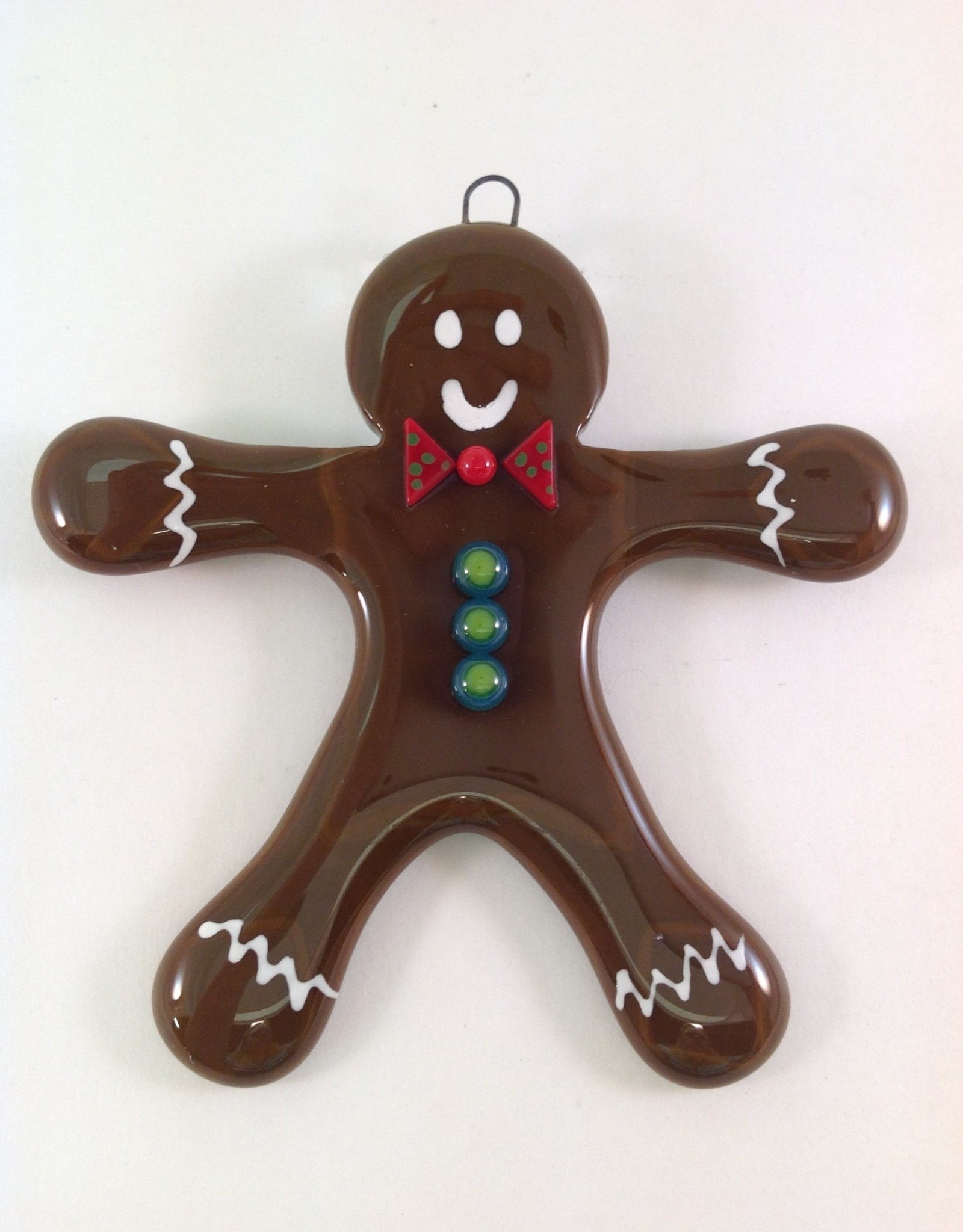 Ann Mackiernan Gingerbread Man Fused Glass Ornament