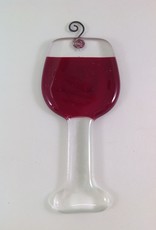 Ann Mackiernan Wine Glass Fused Glass Ornament