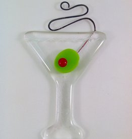 Ann Mackiernan Martini Fused Glass Ornament