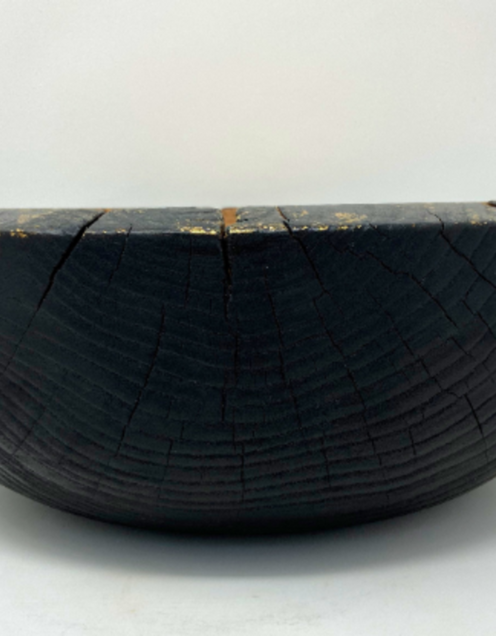 Ron and Ellie Purvis Mt. Hood Craft - "Gilded Coal" - Hand Turned Charred Ash Wood Bowl