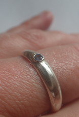 Blue Spinel, Sterling Silver Ring Size 8.5