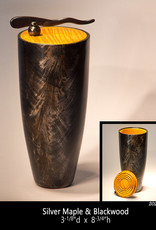 2020-19 Silver Maple & Blackwood Vase (lidded) Jeff Strickler
