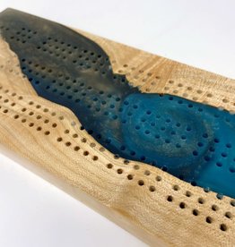 Ron and Ellie Purvis MHC - "Convergence” Maple Wood & Resin Cribbage Board
