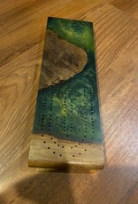 MHC - "Emerald Isle” Maple Wood & Resin Cribbage Board