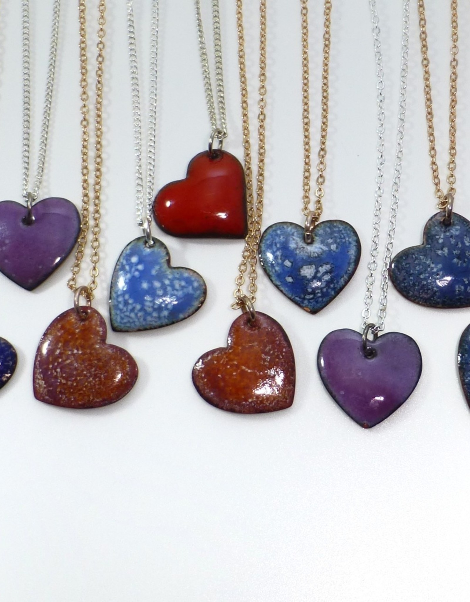 Anne Johnson AJE - Enameled Heart Pendant (small, various colors)
