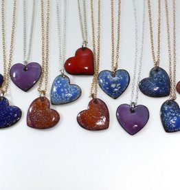 Anne Johnson AJE - Enameled Heart Pendant (small, various colors)
