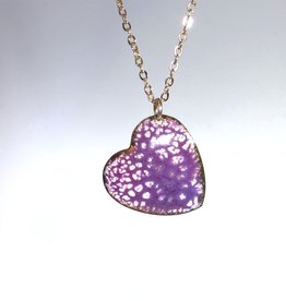 Anne Johnson AJE - Enameled Heart Pendant (large purple)