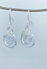 Victoria Epstein VAE/Hammered, Framed Sterling Heart  Earrings