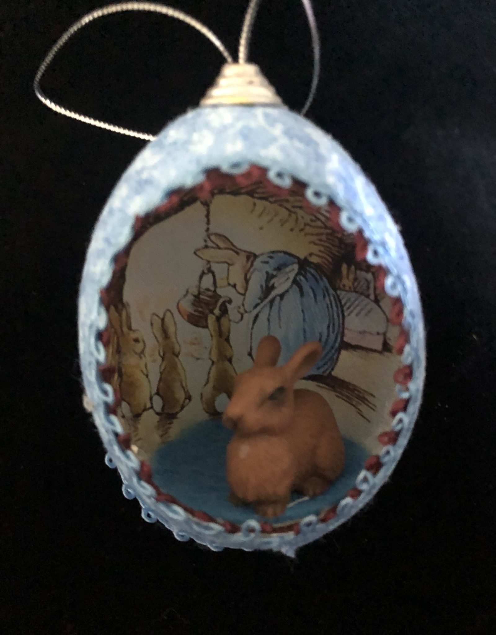 Ammi Brooks Mother Rabbit/Bird/Beatrix Potter Real Egg Ornament