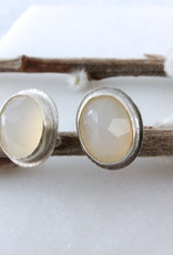 Catherine Chandler Yellow Chalcedony Stud Earrings in Sterling Silver - CCJ