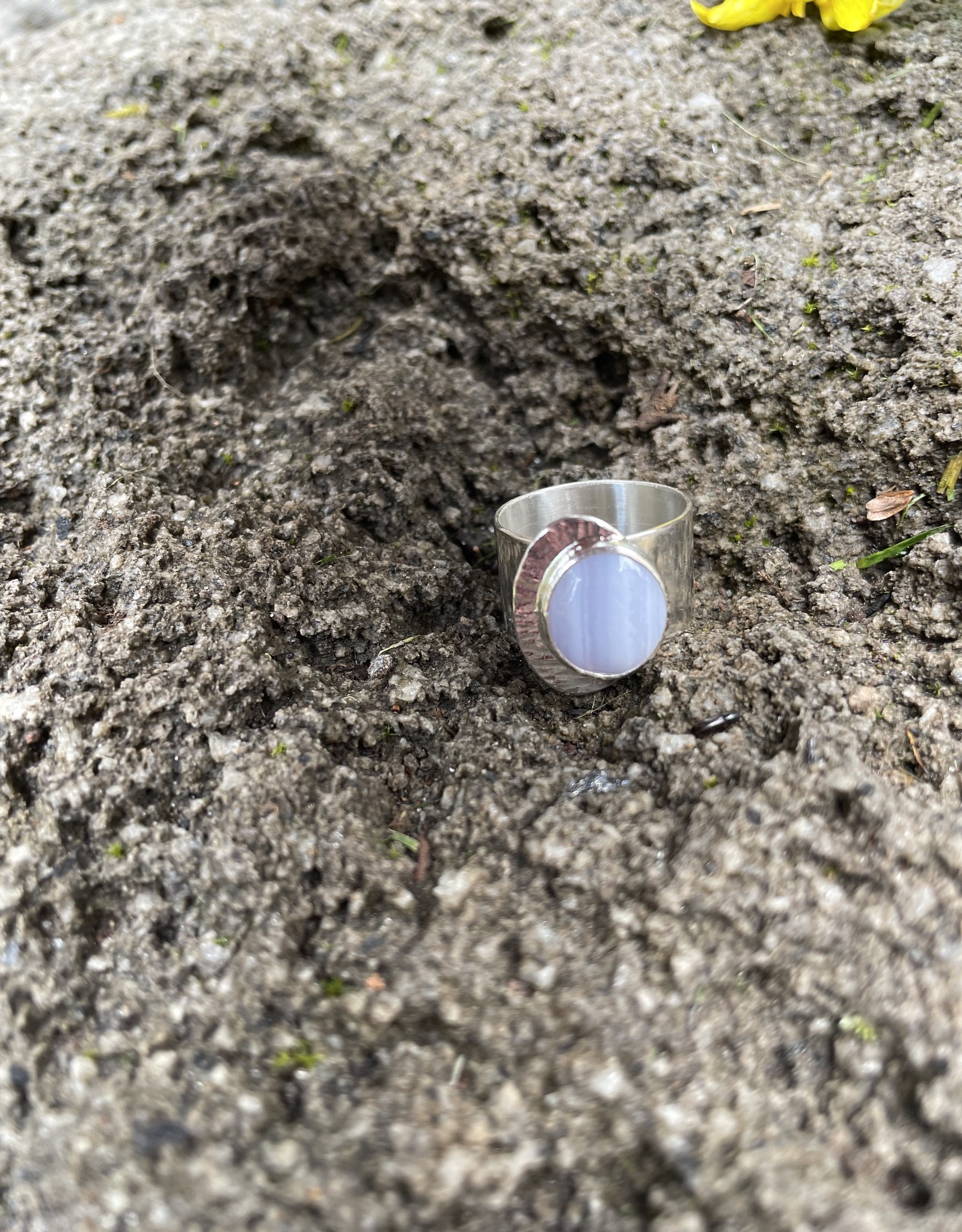 Lilly Parker ILD Sterling Silver & Blue Lace Agate Ring With Detail, Size 6.25