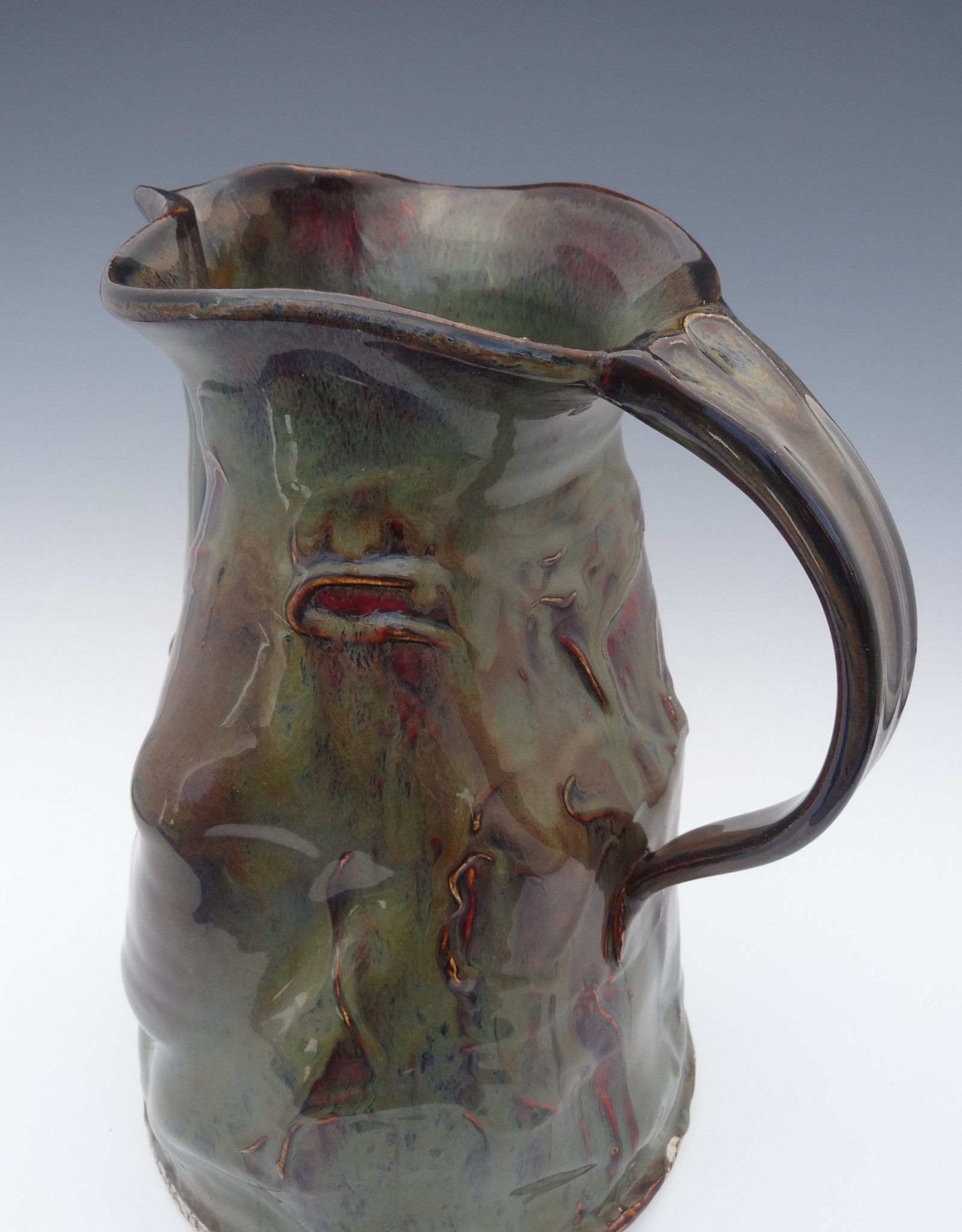 David Dahlquist Dahlquist Pottery/Thrown altered slip pitcher