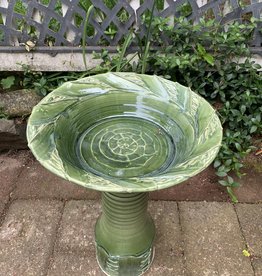 David Dahlquist Dahlquist Pottery/Green Birdbath